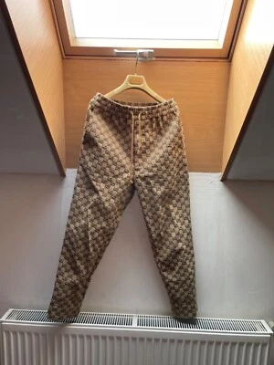 Talla 46 - Pantalones Jacquard GUCCI GG Marrón Lona Monograma Auténticos $1500 Minorista Foto 1 de 4