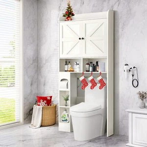 MUUEGM Over The Toilet Storage Cabinet with Barn Doors, 32.3''W Over The Toilet - Picture 1 of 7