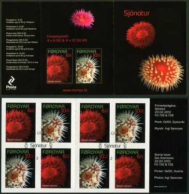 Faroe Stamp Booklet #47 2012 Sea Anemones Self-Adhesives FDC - Image 1 of 3