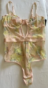 NWT I•N•C INTERNATIONAL CONCEPTS Intimates Pink Floral Body Suit Size M - Picture 1 of 7
