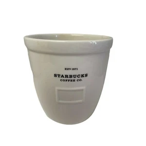 Starbucks Abbey Barista Coffee Canister Bowl Jar Large Crock White Ceramic 64 Oz - Picture 1 of 7