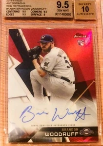 2018 Topps Finest Brandon Woodruff Auto RED Refractor RARE BGS 9.5/10 4/5 - Picture 1 of 1