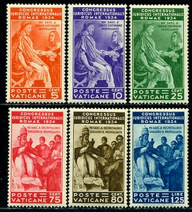 Vatican 1935 Lawyer Cong.,Raphael Frescoes,Emperor Justinian,M.45,MLH,CV=$1100 - Picture 1 of 2