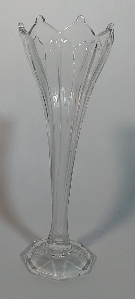 Vaso Heisey Colonial transparente 15 pol formato superior de tulipa - Muito bom estado - Imagem 1 de 4