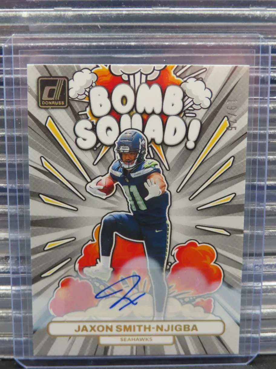 2023 Panini Donruss Jaxon Smith-Njigba Bomb Squad Rookie Auto RC #19/75 Seahawks