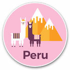 2 x Vinyl Stickers 7.5cm - Peru Travel Pink Llama Alpaca Cool Gift #19239