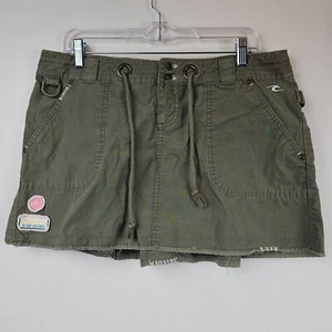 Y2K RETRO 90s 00s MINI SKIRT Womens 9 Lowrise RIPCURL Bratz Beachy Grunge Pocket - Picture 1 of 13