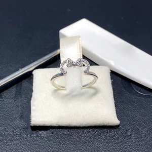 New Authentic 925 Sterling Silver Sparkling Minnie silhouette Silver ring - Picture 1 of 4