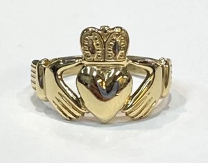 Anello Claddagh in oro giallo 14 carati - Foto 1 di 3