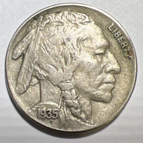 VF / XF 1935 Buffalo Nickel Philadelphia Mint USA * FULL HORN * ACTUAL PHOTOS A3 Cover