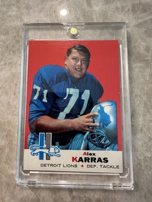 1969 Topps FB Card #123 Alex Karras Detroit Lions HOF NFL Football Card Rare - Image 1 of 4