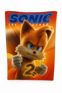 Sonic The Hedgehog 2 Ft. Schwänze weiche Fleecedecke 40 x 50 nagelneu - Bild 1 von 3