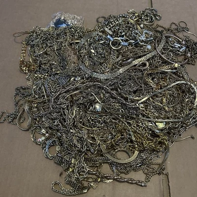 gold Plated tone costume jewellery joblot Bundle Necklace Bracelet Vtg Mod 3kg - Image 1 of 4