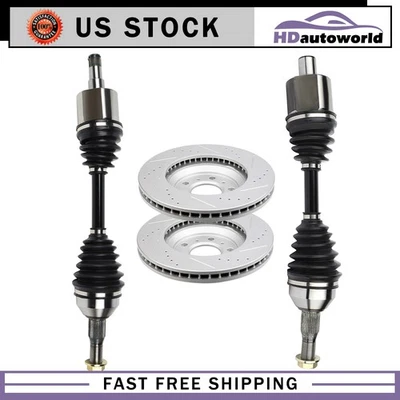 CV Axle + Brake Discs Rotors Front Side Fits 2006-2007 Chevrolet Monte Carlo Foto 1 de 4