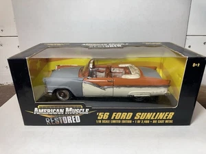Ertl 1956 Ford Fairlane Sunliner Coral / White 1:18 Scale Diecast #7259 (READ) - Picture 1 of 12