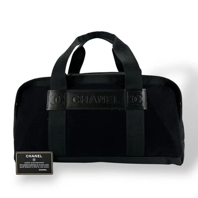 Chanel Boston Bag Coco Mark Black Suede Y2K Vintage Rare Collectible Auth - Image 1 of 4