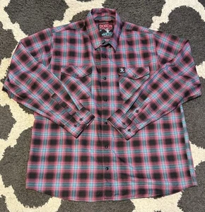Dixxon Flannel Company SHREDDY Mens 2XL XXL PINK Teal Flannel - Picture 1 of 6