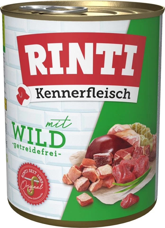 Rinti Kennerfleisch Wild Hunde Nassfutter Getreidefrei: 12 x 800 g - Bild 1 von 1