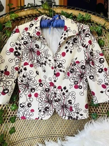 Vintage 1960s Blazer Retro Psychedelic 60s Cropped Sleeve Jacket Size 12 - Picture 1 of 7