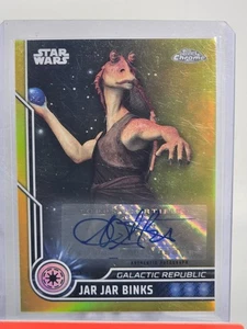 2023 Topps Chrome Star Wars Jar Jar Binks Gold Autograph Ahmed Best /50 💎 - Picture 1 of 2