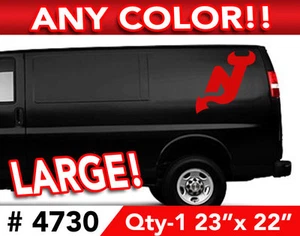 NEW JERSEY DEVILS AUTO / WALL LARGE DECAL STICKER 23"w x 22"h Any Color - Picture 1 of 2