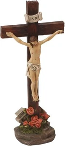 Religious Jesus On Cross Statue Christ Figurine Memorial Collectable Ornament - Picture 1 of 1