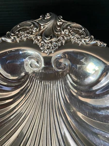 Baroque by Wallace 278 Vintage Silver Plate Clam Shell Dish 7" - Picture 1 of 4