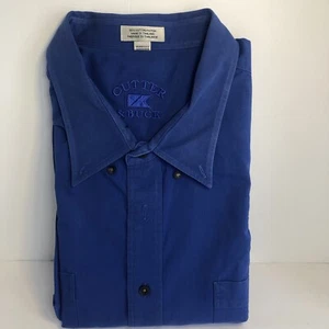 Cutter & Buck Men’s Short Sleeve Button Down Blue 4XB 100% Cotton. New! - Picture 1 of 8