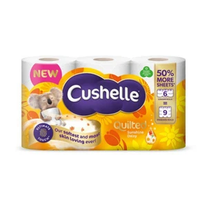 Cushelle Quilted Daisy Toilet Tissues 6 x 4 (24 Rolls) - Picture 1 of 2