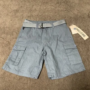 Ring of Fire Big Boys Size 10 Twill Cargo Shorts with Removable D-Ring Belt Blue - Picture 1 of 9