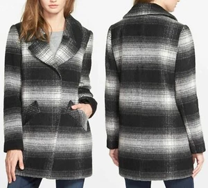 Jessica Simpson Women's Wool Blend Brushed Plaid Coat, Size M L, NWT - Picture 1 of 12