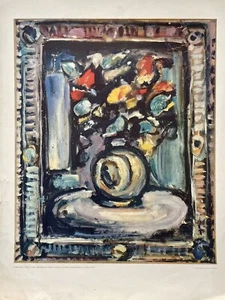 Large Vintage Fine Art Print - Flowers In Vase, Georges Rouault - Picture 1 of 6
