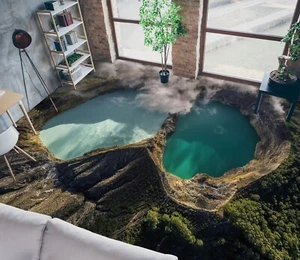 3D Wälde Seen Wolken H5245 Fußboden Wandbild Fototapete Tapete Familie Coco 2024 - Picture 1 of 5