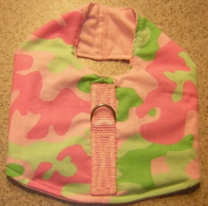 PINK CAMOUFLAGE DOG HARNESS VEST w LEAD ITALIAN GREYHOUND  MALTESE  POMERANIAN - Picture 1 of 2