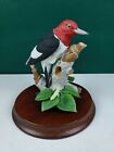Garden Birds by Lenox Red Headed Woodpecker Figurine + Wooden Base