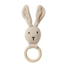 Baby Rattle Toy Wood Teething Baby Handmade Rabbit Rattle Grasping Toy