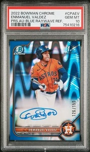 2022 Bowman Chrome Enmanuel Valdez Blue Raywave Autograph /150 PSA 10 Gem Auto - Picture 1 of 3