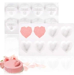 Silicone 3D Heart Shape Fondant Cake Chocolate Baking Mold Mould Modelling DIY - Picture 1 of 4