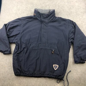 VTG Abercrombie Fitch Jacket Mens Large Blue 1/2 Zip Windbreaker Anorak Pockets - Picture 1 of 13