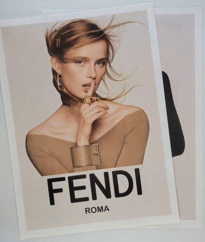 Fendi Abbigliamento Donna Moda Set di 2 Pubblicità 2021 Stampa Vogue 8x11"