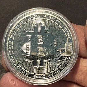 Bitcoin Münze versilbert - Bild 1 von 4