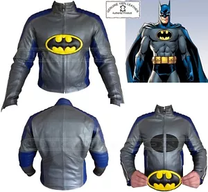 GIACCA IN PELLE BATMAN STYLE ARMOUR UOMO MOTO/MOTO ALTA QUALITÀ - Foto 1 di 6