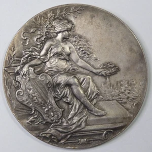 Leipzig Sajonia 1897 para exposición comercial de la industria de servicios sobresalientes. Medalla de plata - Imagen 1 de 6