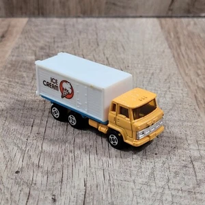 Vintage Metal Plastic Yellow White Ice Cream Truck Die Cast Model Car - Picture 1 of 9
