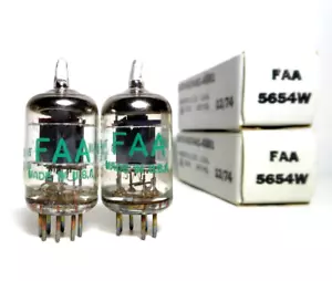 Matched Codes NOS PAIR FAA Spec GE USA 5654 W 6AK5 W EF95 JAN Tubes Little Dot - Bild 1 von 3