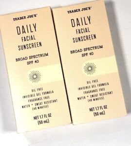 2x NEW Trader Joe's Daily Facial Sunscreen SPF 40. SUPERGOOP Dupe Free Shipping