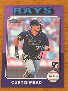 2024 Topps Heritage Hot Box Chrome Purple Refractor Curtis Mead Rays RC #176