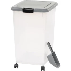 Pet Food Storage Container Airtight Dog Cat Feed Animal With Scoop Wheel 35L - Picture 1 of 9