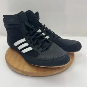 Adidas Men's HVC 2 Wrestling Shoes Mens 8 Black Three Stripes Lace Up AQ3325 - Picture 1 of 10