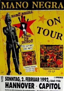 MANO NEGRA - 1992 - Live In Concert - King of Bongo Tour - Poster - Hannover - Picture 1 of 1